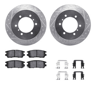 R1 Concepts® - Drilled and Slotted Rear Brake Kit with 5000 OE Pads