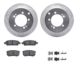 R1 Concepts® - Drilled and Slotted Rear Brake Kit with 5000 OE Pads