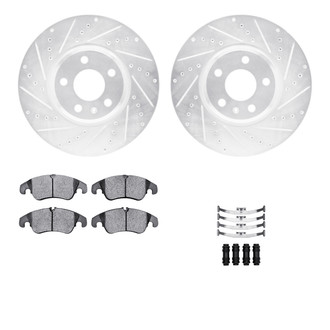 R1 Concepts® - Drilled and Slotted Front Brake Kit with 5000 OE Pads