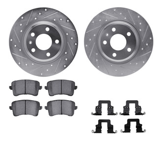 R1 Concepts® - Drilled and Slotted Rear Brake Kit with Optimum OE Pads