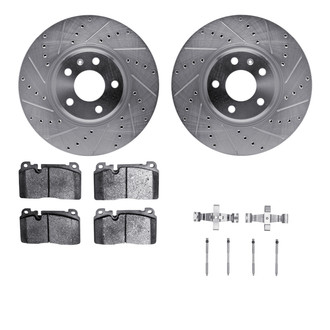 R1 Concepts® - Drilled and Slotted Front Brake Kit with 5000 OE Pads