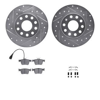 R1 Concepts® - Drilled and Slotted Rear Brake Kit with Optimum OE Pads