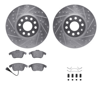 R1 Concepts® - Drilled and Slotted Front Brake Kit with Optimum OE Pads