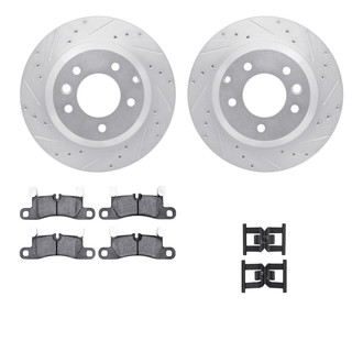 R1 Concepts® - Drilled and Slotted Rear Brake Kit with Optimum OE Pads