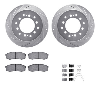 R1 Concepts® - Drilled and Slotted Rear Brake Kit with 5000 OE Pads