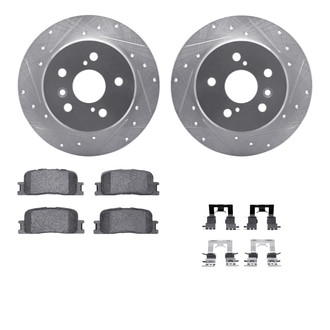 R1 Concepts® - Drilled and Slotted Rear Brake Kit with 5000 OE Pads