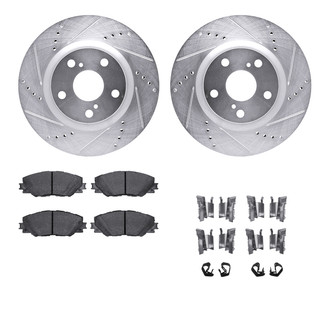 R1 Concepts® - Drilled and Slotted Front Brake Kit with 5000 OE Pads