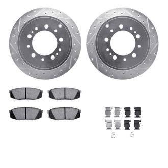 R1 Concepts® - Drilled and Slotted Rear Brake Kit with 5000 OE Pads