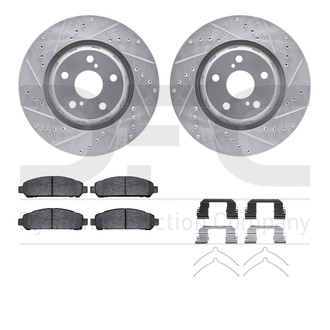 R1 Concepts® - Drilled and Slotted Front Brake Kit with 5000 OE Pads
