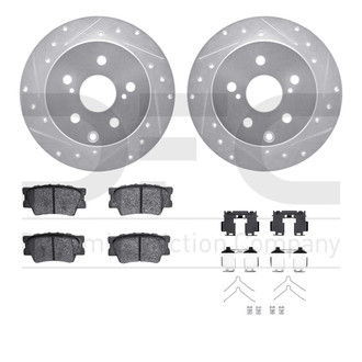 R1 Concepts® - Drilled and Slotted Rear Brake Kit with 5000 OE Pads