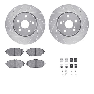 R1 Concepts® - Drilled and Slotted Front Brake Kit with 5000 OE Pads