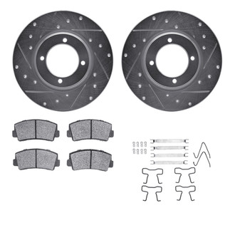 R1 Concepts® - Drilled and Slotted Front Brake Kit with 5000 OE Pads