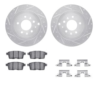 R1 Concepts® - Drilled and Slotted Rear Brake Kit with 5000 OE Pads
