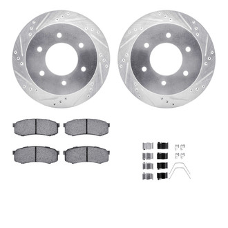 R1 Concepts® - Drilled and Slotted Rear Brake Kit with 5000 OE Pads