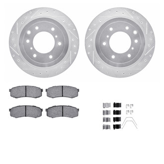 R1 Concepts® - Drilled and Slotted Rear Brake Kit with 5000 OE Pads