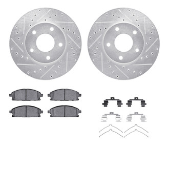 R1 Concepts® - Drilled and Slotted Front Brake Kit with 5000 OE Pads