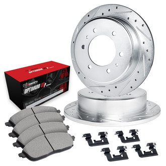 R1 Concepts® - Drilled and Slotted Rear Brake Kit with 5000 OE Pads