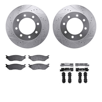 R1 Concepts® - Drilled and Slotted Front Brake Kit with Optimum OE Pads