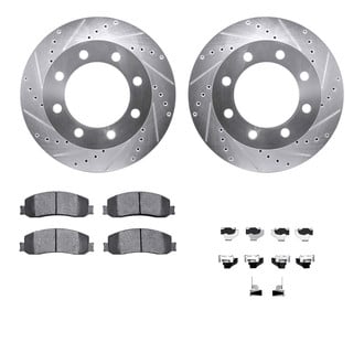 R1 Concepts® - Drilled and Slotted Front Brake Kit with Optimum OE Pads