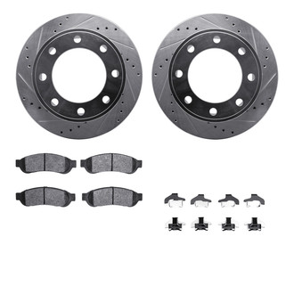 R1 Concepts® - Drilled and Slotted Rear Brake Kit with Optimum OE Pads