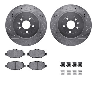 R1 Concepts® - Drilled and Slotted Rear Brake Kit with Optimum OE Pads