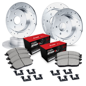 R1 Concepts® - Drilled and Slotted Front and Rear Brake Kit with 5000 OE Pads