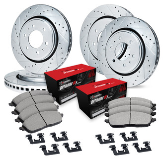 R1 Concepts® - Drilled and Slotted Brake Kit with Optimum OE Pads