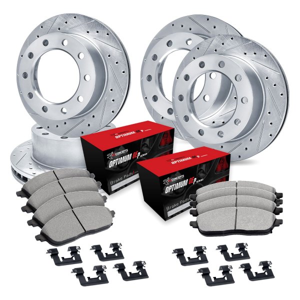 R1 Concepts® WGUH2-54387 - Drilled and Slotted Front and Rear Brake Kit ...