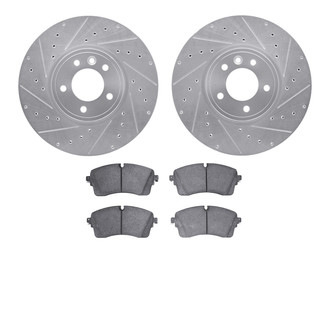 R1 Concepts® - Drilled and Slotted Front Brake Kit with Optimum OE Pads