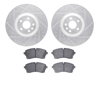 R1 Concepts® - Drilled and Slotted Front Brake Kit with Optimum OE Pads