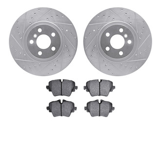 R1 Concepts® - Drilled and Slotted Front Brake Kit with Optimum OE Pads