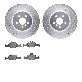 R1 Concepts® - Drilled and Slotted Front Brake Kit with Optimum OE Pads