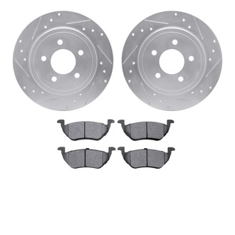 R1 Concepts® - Drilled and Slotted Rear Brake Kit with 5000 OE Pads