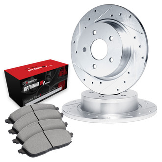 R1 Concepts® - Drilled and Slotted Rear Brake Kit with 5000 OE Pads