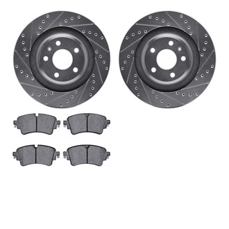 R1 Concepts® - Drilled and Slotted Rear Brake Kit with Optimum OE Pads