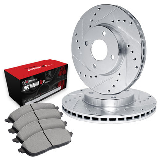 R1 Concepts® - Drilled and Slotted Front Brake Kit with 5000 OE Pads