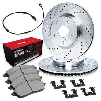 R1 Concepts® - Drilled and Slotted Front Brake Kit with Optimum OE Pads