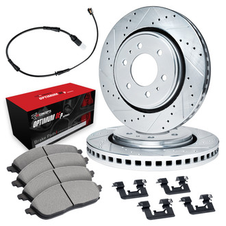 R1 Concepts® - Drilled and Slotted Rear Brake Kit with Optimum OE Pads