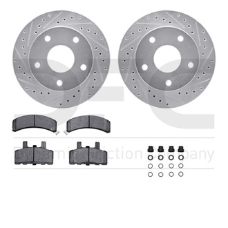 R1 Concepts® - Drilled and Slotted Front Brake Kit with Performance Off-Road/Tow Brake Pads