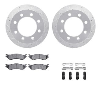 R1 Concepts® - eLINE Series Drilled and Slotted Rear Brake Kit with Performance Off-Road/Tow Brake Pads
