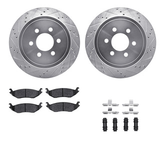 R1 Concepts® - eLINE Series Drilled and Slotted Rear Brake Kit with Performance Off-Road/Tow Brake Pads