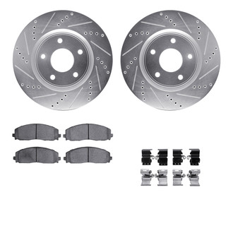 R1 Concepts® - eLINE Series Drilled and Slotted Front Brake Kit with Performance Off-Road/Tow Brake Pads