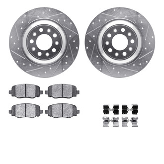 R1 Concepts® - eLINE Series Drilled and Slotted Rear Brake Kit with Performance Off-Road/Tow Brake Pads