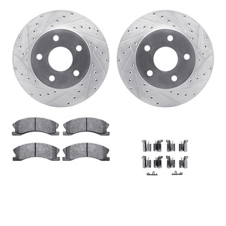 R1 Concepts® - eLINE Series Drilled and Slotted Front Brake Kit with Performance Off-Road/Tow Brake Pads