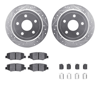 R1 Concepts® - eLINE Series Drilled and Slotted Rear Brake Kit with Performance Off-Road/Tow Brake Pads