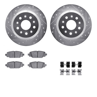 R1 Concepts® - eLINE Series Drilled and Slotted Rear Brake Kit with Performance Off-Road/Tow Brake Pads