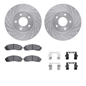 R1 Concepts® - eLINE Series Drilled and Slotted Front Brake Kit with Performance Off-Road/Tow Brake Pads