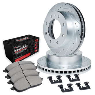 R1 Concepts® - eLINE Series Drilled and Slotted Rear Brake Kit with Performance Off-Road/Tow Brake Pads