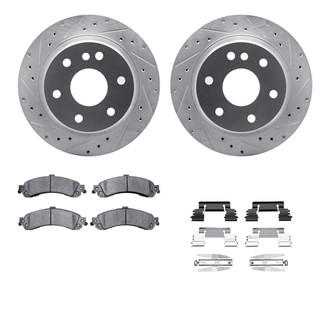 R1 Concepts® - eLINE Series Drilled and Slotted Rear Brake Kit with Performance Off-Road/Tow Brake Pads