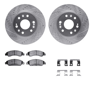 R1 Concepts® - eLINE Series Drilled and Slotted Front Brake Kit with Performance Off-Road/Tow Brake Pads